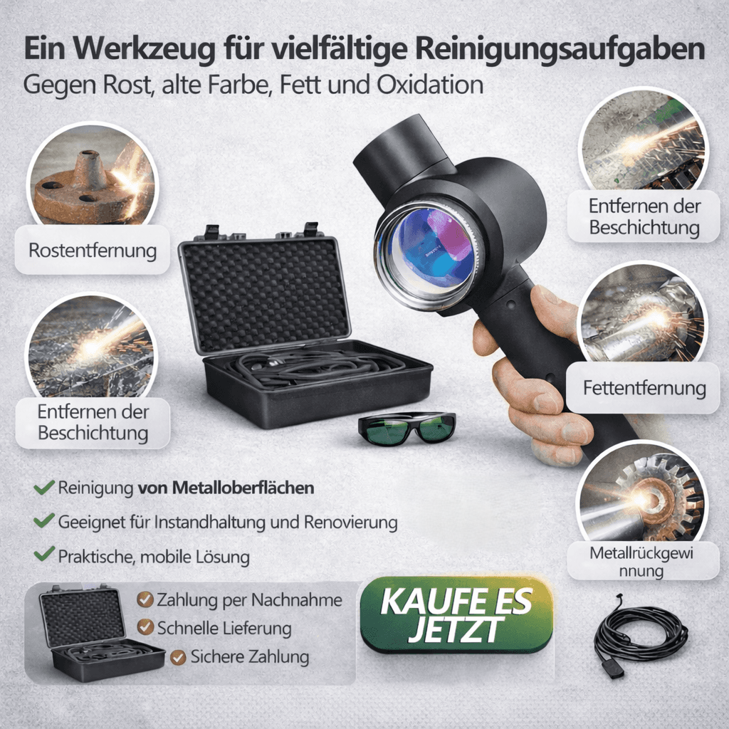 LaserCore tragbare gepulste Laserreinigungsmaschine – Lageraktion, Zahlung per Nachnahme möglich.